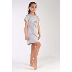 Vestido tipo túnica ovalado de manga corta con cuello para niñas - Product Image 5