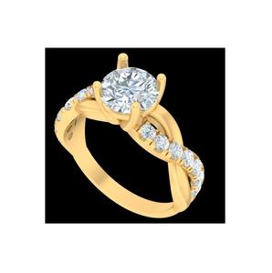 Trendy 18K Solid Yellow Gold Engagement Anniversary Ring <b>Fine</b> <b>Jewelry</b> <b>Set</b> Lab Grown Diamond Gold Plating Perfect Gift for Her - Product Image 1