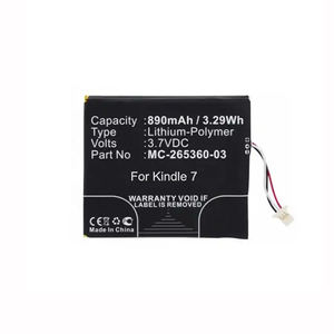 3.7V 890Mah Li-Polymeer Vervangende MC-265360-03 58-000083 58-000151 Voor Kindle 7 Kindle 7e Generatie E-Book E-Reader - Product Image 1