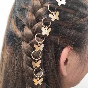 2021 DIY 유행 나비 머리핀 보헤미안 매력 모자를 쓰고 있죠 머리 핀 꼰 다채로운 아크릴 Hairclips 6 개/대