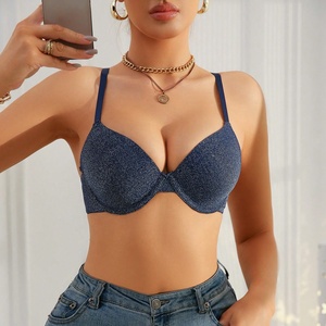 Chaude Sexy Fabrication OEM Solide <span class=keywords><strong>Noir</strong></span> Femmes Lifting Du Sein Dos Ouvert Soutien-Gorge À Armatures - Product Image 5