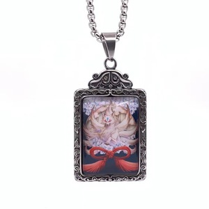 Colgante Thangka Pixiu de la Serpiente de Nueve Colas de Yunnique, de Acero de Titanio con Temática Animal, Engaste de Bisel, Amuleto de Moda, Regalo para Hombres y Mujeres 216046 - Product Image 3