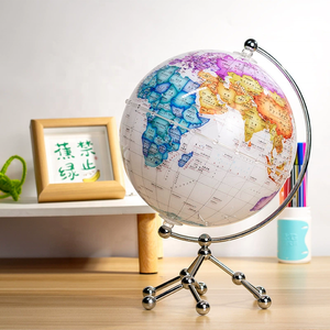 Globo del mondo trasparente illuminato da 8 pollici con mappa dettagliata perfetta per l'apprendimento della geografia globo da tavolo per l'ufficio e la casa - Product Image 1