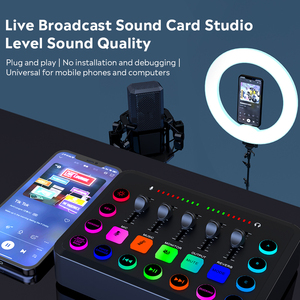 Carte son live 5 canaux F11, mixeur audio professionnel pour studio, streaming, jeux, voix, podcast, diffusion en direct, ordinateur <span class=keywords><strong>PC</strong></span> - Product Image 2