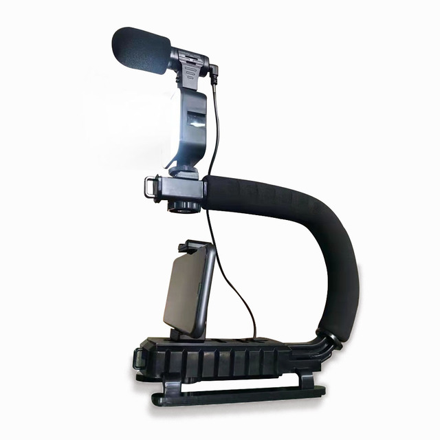 U/C Shape Portable Handheld DV Bracket Sports Camera Outdoor Live Video Shooting Mobile Phone Stabilizer for GoPro Canon Sony