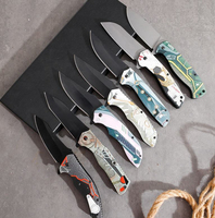 Couteau pliant en acier noir, portable, pour fruits, survie en extérieur, tranchant, haute dureté, pour le camping
