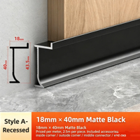 Plinthe encastrée ultra-étroite en aluminium, invisible, 18 mm, pour panneau mural, moderne, simple, extérieur, cuisine, hôtel