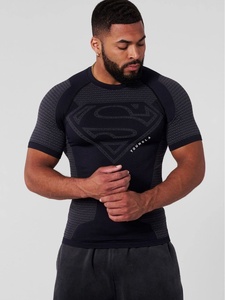 T-shirt da uomo a maniche corte stile americano, sportiva, traspirante, aderente, con design a tema muscolare - Product Image 2