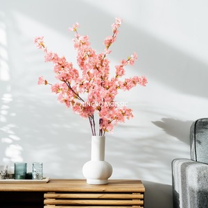 Branches de fleurs de cerisier en soie rose de 39.37 pouces tiges d'arbre de fleurs de cerisier longue tige fleurs artificielles - Product Image 4