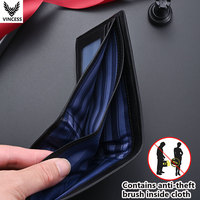 Dompet Kulit Asli Merek VINCESS untuk Pria dengan Desain Stylish, Cocok untuk Kartu Kredit, Dompet Lipat dengan Pemblokir RFID