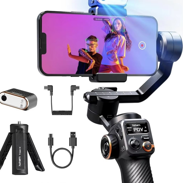 Hohem ISteady M6 Kit Gimbal Stabilizer for Smartphone 3-Axis Phone Gimbal with AI Tracking Sensor Magnetic Fill Light