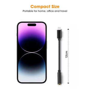 MFi certificado para iPhone negro USB 8Pin <span class=keywords><strong>a</strong></span> 3,5mm Aux <span class=keywords><strong>hembra</strong></span> Audio con cable auriculares conectores <span class=keywords><strong>adaptador</strong></span> de conector de auriculares para IOS - Product Image 6