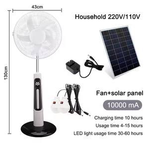 Omsen 2024 <b>Standing</b> Fan Rechargeable Solar Fan for Home AC Motor 12v Air Cooling Remote <b>Control</b> 16inch Lithium Battery OMQ809 Wa - Product Image 2