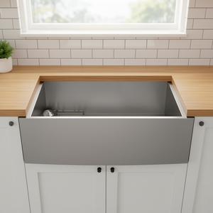 Évier de cuisine en acier inoxydable de style farmhouse, 36 pouces, à cuve unique, finition brossée, facile à nettoyer - Product Image 2