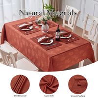 Nappe Jacquard Tissée Motif Feuilles Personnalisée, Imperméable, Tissu de Haute Qualité pour Tables à Manger, Utilisation Intérieure et Extérieure
