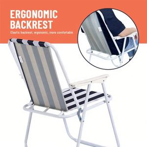 Chaise de plage pliable légère pour le camping en plein air, le pique-nique, la pêche, portable - Product Image 4