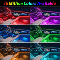 6 en 1 12V Universal Style Voiture LED Lumières Smart Car Intérieur Lumière USB Auto Atmosphère Décoration Ambiante Lampe Accessoires