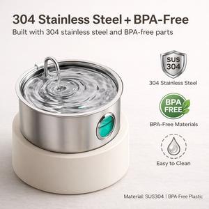 Fontaine à eau chauffante pour animaux de compagnie en acier inoxydable 7L, bol à boire automatique pour chat et chien, distributeurs de nourriture, grande capacité pour plusieurs animaux, hiver - Product Image 3