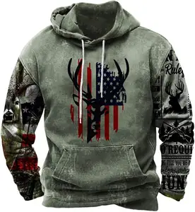 Men's Western Aztec Sweatshirts, Ethnic Print Graphic Patchwork Hoodies Slim Casual Pullover Tops With Drawstring