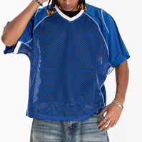 T-shirt OEM respirant à séchage rapide, coupe décontractée personnalisée, manches courtes, col en V, jersey streetwear, t-shirt de sport en mesh pour homme