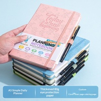 Carnet de planification quotidien/hebdomadaire A5 en cuir, 100 feuilles, avec logo personnalisé, livraison directe usine, cadeau exclusif
