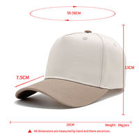 Groothandel Lege Op Maat Geborduurde Logo Bulk 5-Panel Tweekleurige Gebogen Klep Trucker Pet Baseball Cap Gestreept 100% Katoen Unisex