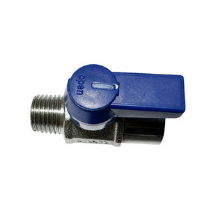 1/2 "высокое качество никелированная красная синяя ручка женский латунный Мини-шаровой клапан - Product Image 5