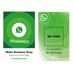 मार्केटिंग के लिए NTAG 213 144 बाइट प्रोग्राम्ड कार्ड के साथ QR कोड के साथ NFC व्हाट्सएप बिजनेस कार्ड - Product Image 1