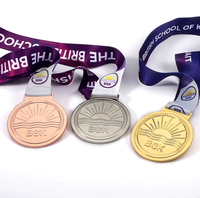 Médaille générale personnalisé bronze argent/or, plateau de badminton, de champion de basket-ball, jeu scolaire