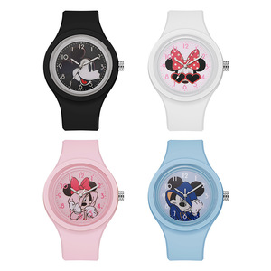 <span class=keywords><strong>Montre</strong></span> pour <span class=keywords><strong>femme</strong></span>, cadran 44 mm, quartz analogique, boîtier rond en ABS écologique, bracelet en silicone, style étudiant - Product Image 1