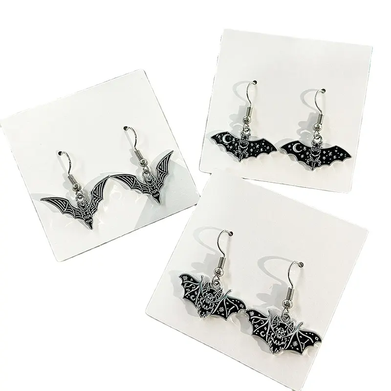 Boucles d'oreilles chauve-souris Halloween foncé drôle personnalité créative boucles d'oreilles animaux conception punk sentiment boucles d'oreilles fille