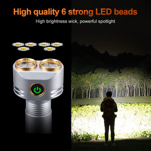 WOSEN 6 LED Beads High <b>Brightness</b> Waterproof LED Flashlight Magnetic Hat Clip Type-C Rechargeable Heavy-Duty Camping Repair Work - Product Image 2