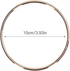 Poignée de sac à main ronde en métal, anneau de sac, boucle, quincaillerie pour bagages, accessoires en fil métallique, or clair - Product Image 3