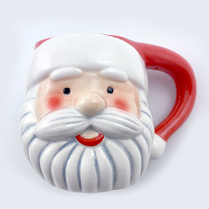 OEM 2023 personalizado regalo 3D Santa Navidad cerámica café té taza decoraciones Drinkware Navidad taza con tapa - Product Image 3