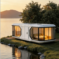 Maison conteneur modulaire de luxe en acier, mobile, sur roues, préfabriquée, pour bureau à domicile, chambre, appartement, usage commercial extérieur