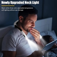 Lampe de lecture USB-C rechargeable en gros, à porter autour du cou, mains libres, avec bras flexibles pour la lecture, le tricot et les voyages