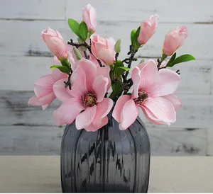 Magnolia 2 Heads High Quality Flowers Artificial Simulation Magnolia Flowers Plants For Floor Vases Decoration