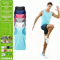 Débardeur de course Marathon vierge pour l'été, vente en gros, séchage rapide, coupe ample, logo personnalisé, vêtements de sport sans manches pour hommes et garçons