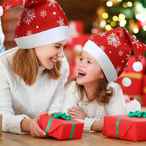 Noel baskılı çizgili şapka Elk kar tanesi noel çocuklar yetişkin şekli parti dekorasyon giyinmek parti şapka noel şapka - Product Image 1