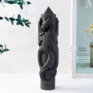 Venta al por mayor de Shungita Pulida Tallada a Mano, Varita de Piedra Curativa, Punta de Cristal, Torre de Dragón de Shungita, Colección de Especímenes Minerales - Product Image 3