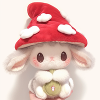 Jouets en peluche doux personnalisés 25 cm Jouet en peluche personnalisé Pas de minimum Jouet en peluche en forme de champignon Jouet en peluche en forme de lapin
