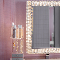 Miroir de Salle de Bain LED de Luxe Brillant, Effet Cristal Diamant, Mural, de Maquillage Avec Éclairage LED