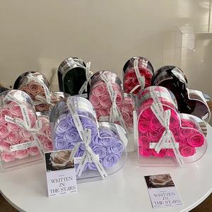 Caja de flores acrílicas para el Día de San Valentín, rosas de lujo hechas a mano con forma de corazón, flores preservadas para siempre - Product Image 5