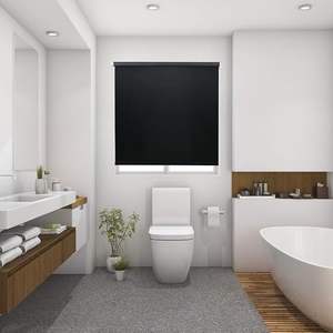 Cortinas opacas 100% con tela <span class=keywords><strong>aislante</strong></span> con cenefa, protección UV, tejido Natural para el hogar y la Oficina, sombra enrollable - Product Image 1