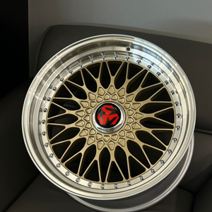 Jantes SJ Gold multi-rayons à lèvre polie, 3 pièces, 15-22 pouces, 5x112, décalées, pour <span class=keywords><strong>BMW</strong></span> Série 3, Audi A4, Golf R, GTI, Arteon, Passat <span class=keywords><strong>CC</strong></span> - Product Image 2
