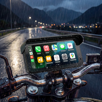 Aoocci Caméra de tableau de bord pour moto tout-en-un avec GPS antivol, écran IPS étanche, TPMS, CarPlay, Android Auto, enregistreur vidéo, 1 an