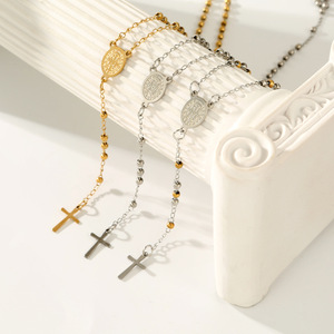 <span class=keywords><strong>Collana</strong></span> <span class=keywords><strong>Rosario</strong></span> Cattolico Cristiano in Acciaio Inossidabile con Croce di Gesù e Catena della Vergine Maria per Preghiera - Product Image 1
