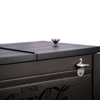 Axxzon – glacière en métal 60l, Style industriel moderne, bonne efficacité, Logo de marque personnalisé, chariot à glace avec grain en bois
