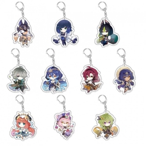 Genshin 100 Styles Anime PVC Porte-clés Anime Bijoux Zhongli <span class=keywords><strong>Hutao</strong></span> Acrylique Porte-clés Anime Accessoires - Product Image 4