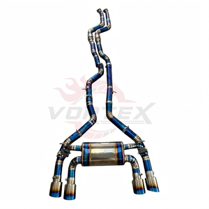 Sistema de Escape Catback Vortex de Aleación de Titanio Grado 5 de 76 mm/3 Pulgadas, Color Azul Quemado, para F80 F82 M3 M4, con Válvulas, Fácil Instalación - Product Image 1